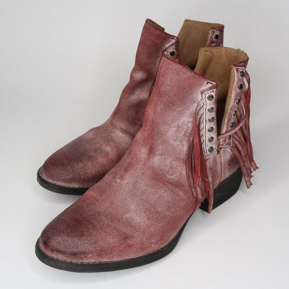 Circle G by Corral Purple Studded‎ Fringe Western Booties Size 9 - Picture 2 of 9